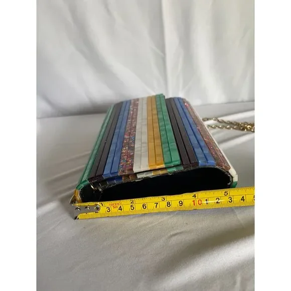 Kurt Geiger Multicolor Striped Clutch - Picture 4 of 11